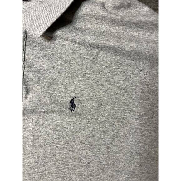 Polo Ralph Lauren Shirt Mens Large Gray Short Sleeve Knit Blue Pony Logo - Picture 2 of 6